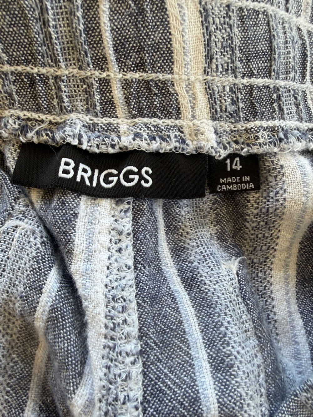BRIGGS Blue and White Striped Top